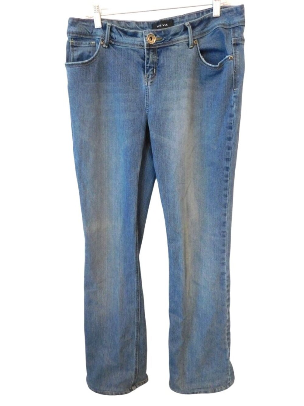 NEVA Womens Size 11 Blue Jeans Medium Wash Stretch Denim Y2K Low Rise